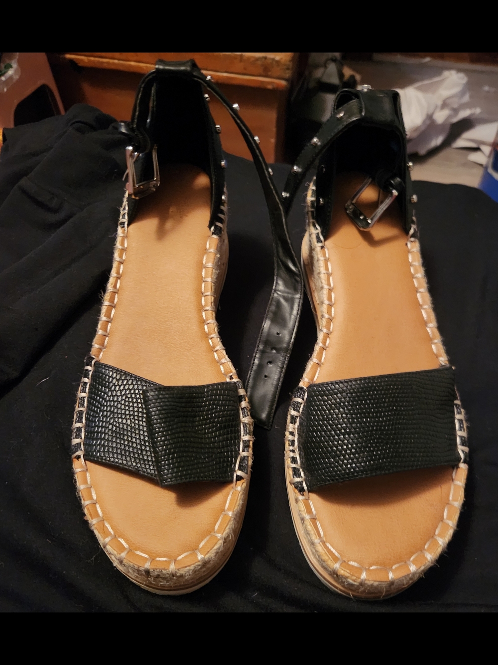 Women’s Black Strap Espadrille Sandals